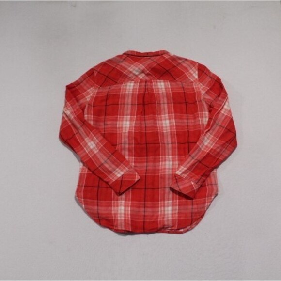 Levi's Women Orange Plaid Boyfriend Fit Pearl Snap Size Small - Picture 7 of 8